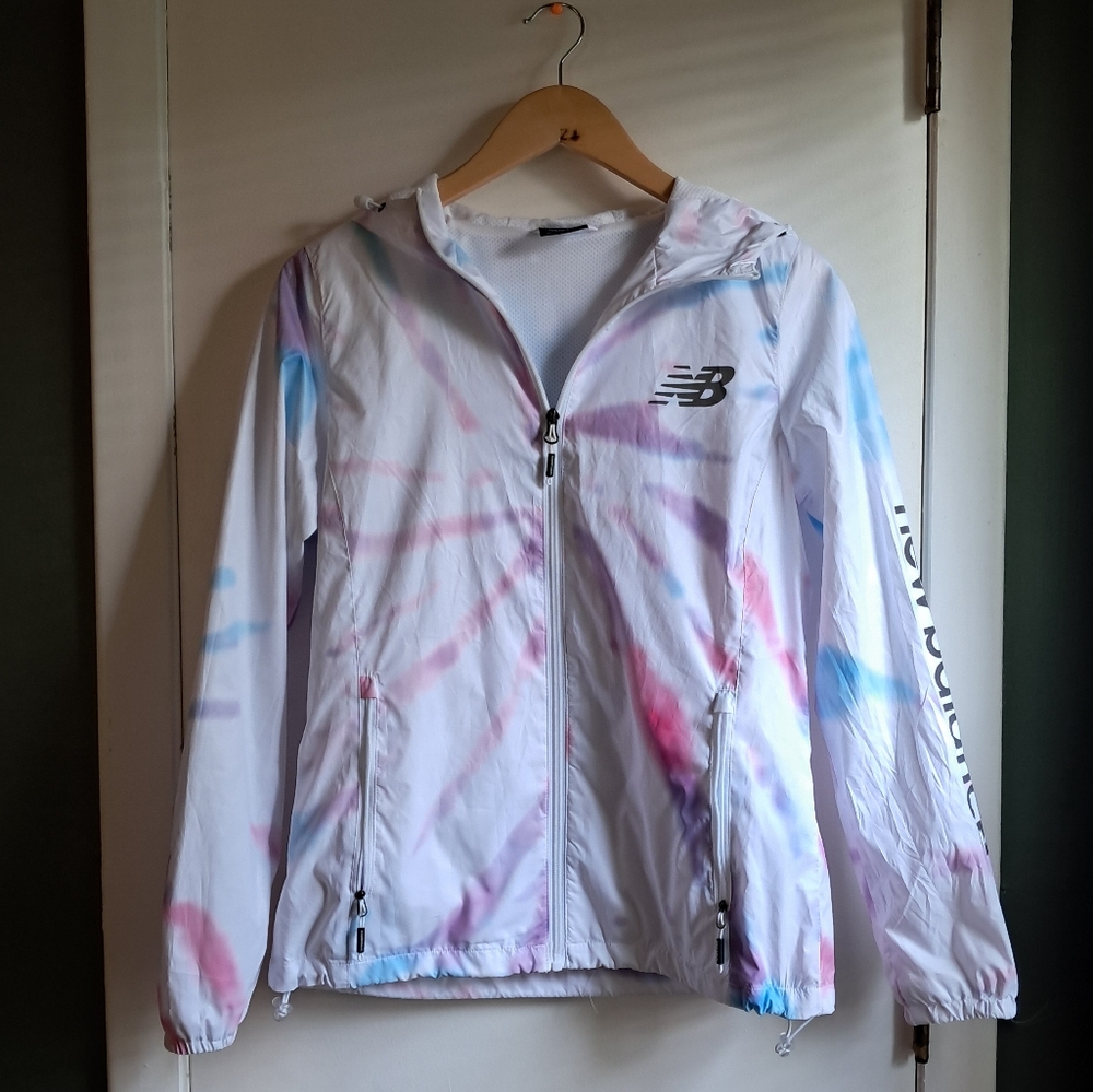 New Balance White Multicolor Tie Dye Windbreaker